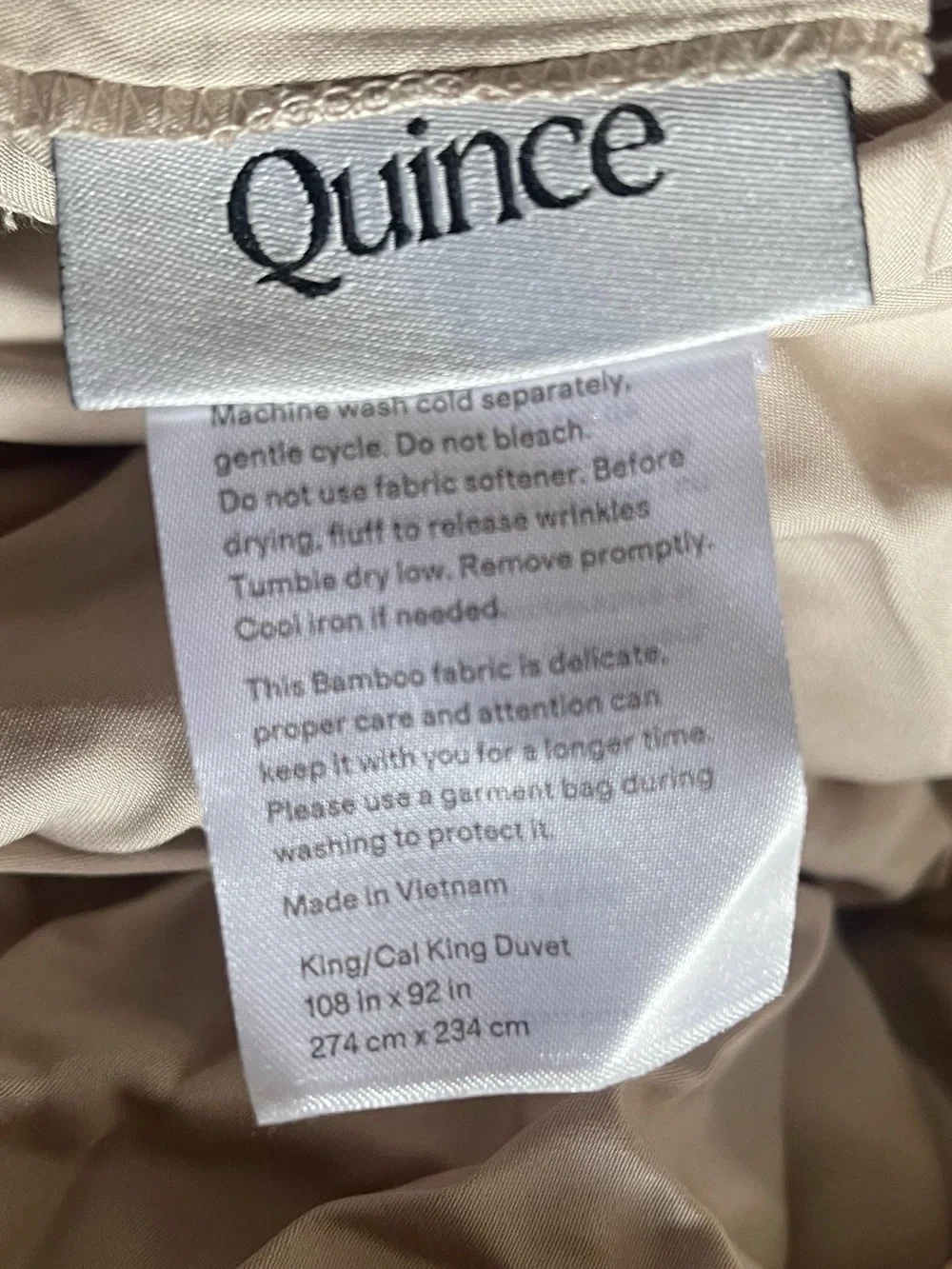 Quince Organic Bamboo Duvet Cover Set (New!) Color:Sand